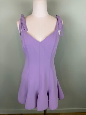 Cinq à Sept Kirsty Fluted Crepe Mini Dress in lilac size 6